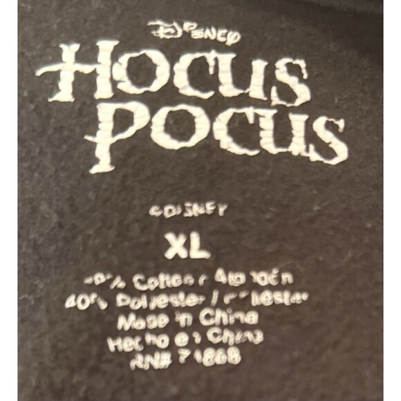 Disney Hocus Pocus XL Cropped Sweatshirt Black Sanderson Sisters Graphic - Picture 5 of 6
